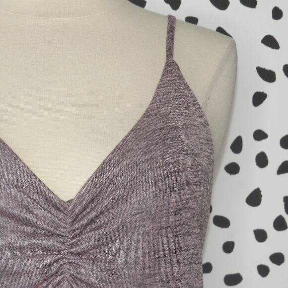 David Lerner Emily Purple Metallic Knit V-Neck Midi Slip Dress - Picture 3 of 9